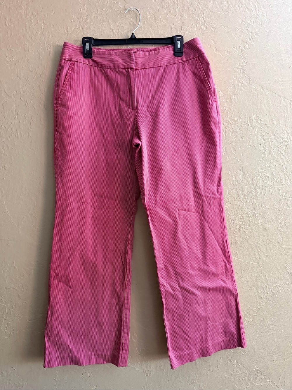Ann Taylor Red Cropped Straight-Leg Pants